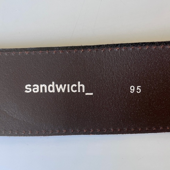 Sandwich Wide Leather Belt Brown Waist Belt European Made Adjustable M L - Picture 2 of 11